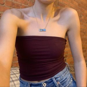 American eagle burgundy tube top